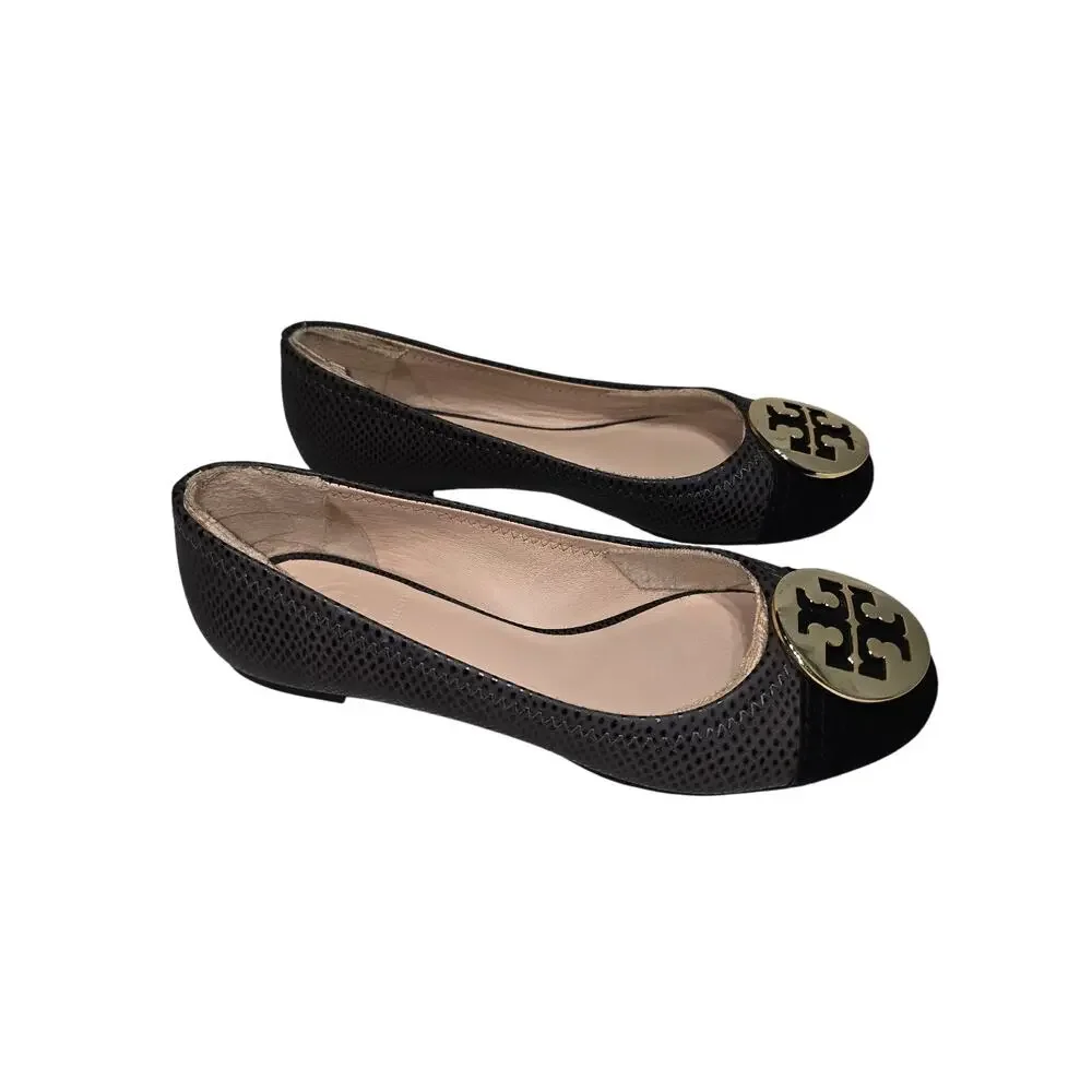 Tory Burch Benton‎ Ballet Flat Black Womens size 6.5